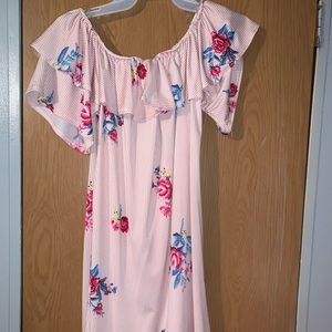 Pink off the shoulder dress